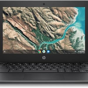 HP Chromebook 11 G8 EE with Intel Celeron, 4GB RAM and 11.6-inch HD display open on a desk, available at i.Link Pakistan